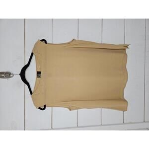 Vintage 90s Dana B and Karen size 14 Tan embroidered silk sleeveless blouse